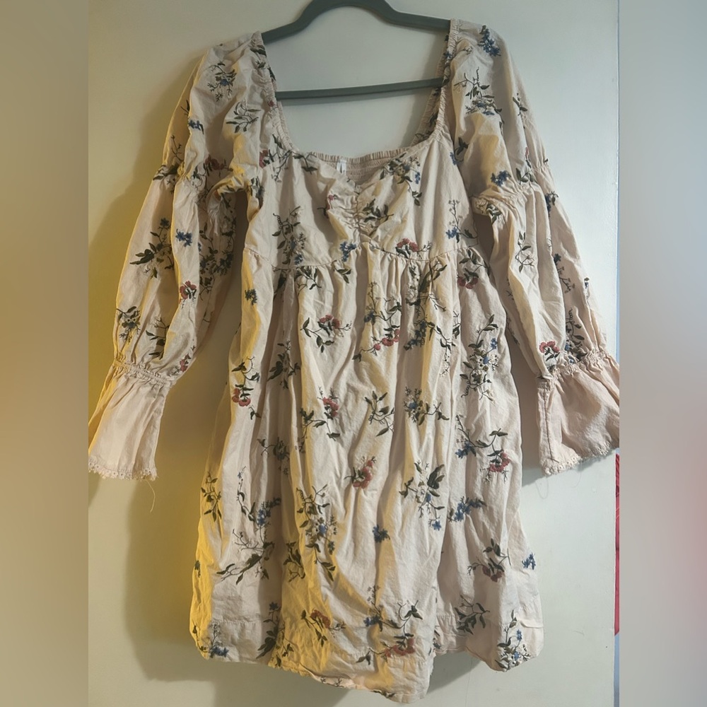 Anthropologie long-sleeve embroidered mini dress size S